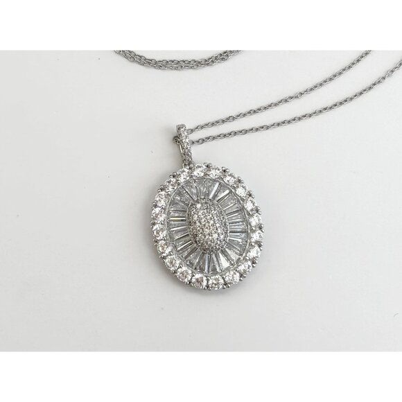 Stunning Art Deco Inspired Sterling Silver 925 Vintage Pendant Necklace - 18" - Picture 15 of 16